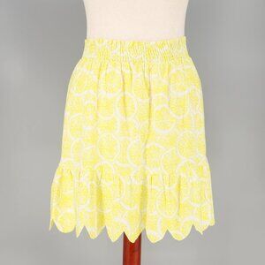 NWT VICTORIA DUNN x KATHLEEN MAEVE Ellie Skirt Yellow Zesty Lemon Print Size L